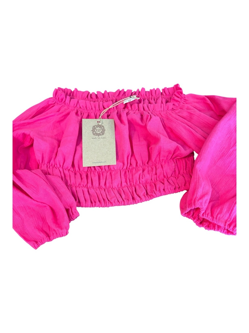Balielf made by hand Annabelle Hot Pink Smocked Crop Top & Skirt Nwt - Picture 7 of 12